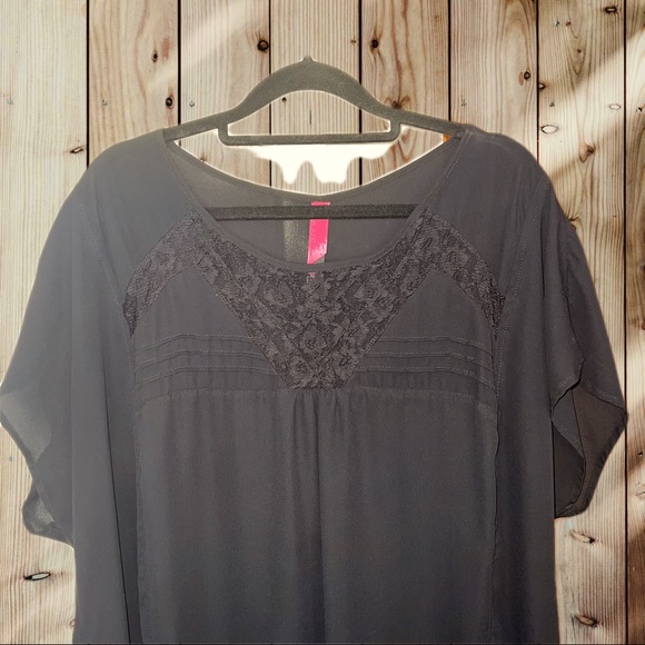 Pure Energy Plus Size Sheer Black Blouse. Size 3X - Picture 2 of 10